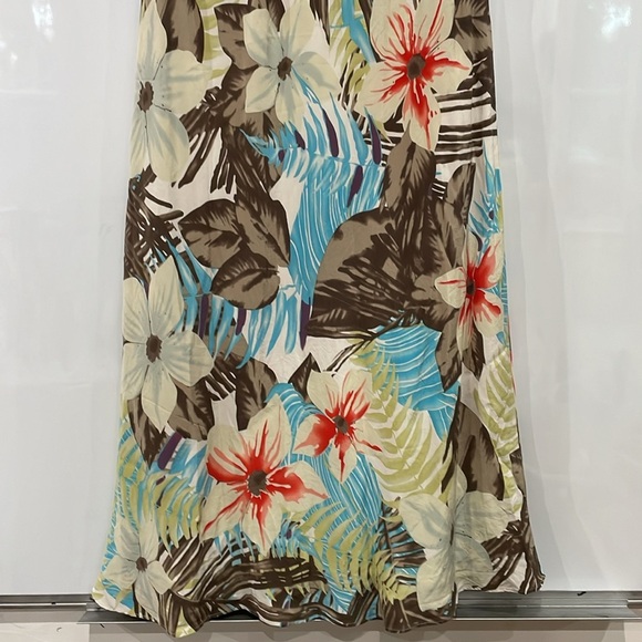 Petite Sophisticate Floral Silk Dress Sleeveless V Neck Size 10 Tropical Hawaii - Picture 4 of 10